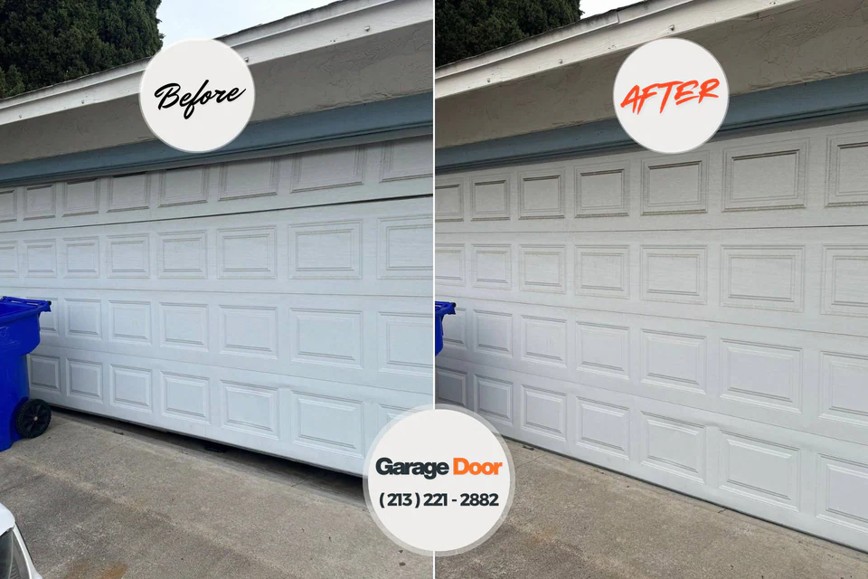 Before and after: garage door repair Concord, AL